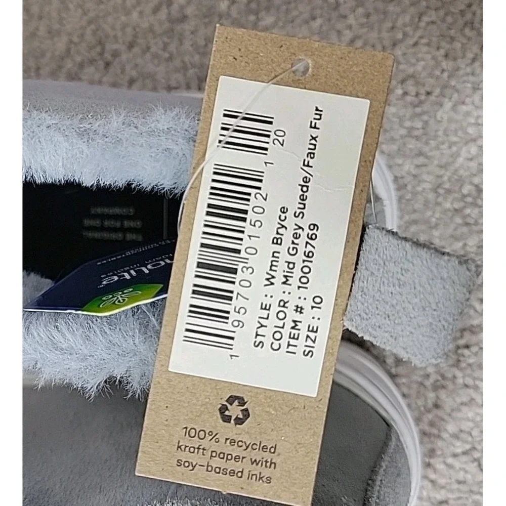 TOMS Bryce•Grey Suede/Faux‎ Fur•Women's Sz 10 Slip-On Ankle Bootie/Sneaker•NWT